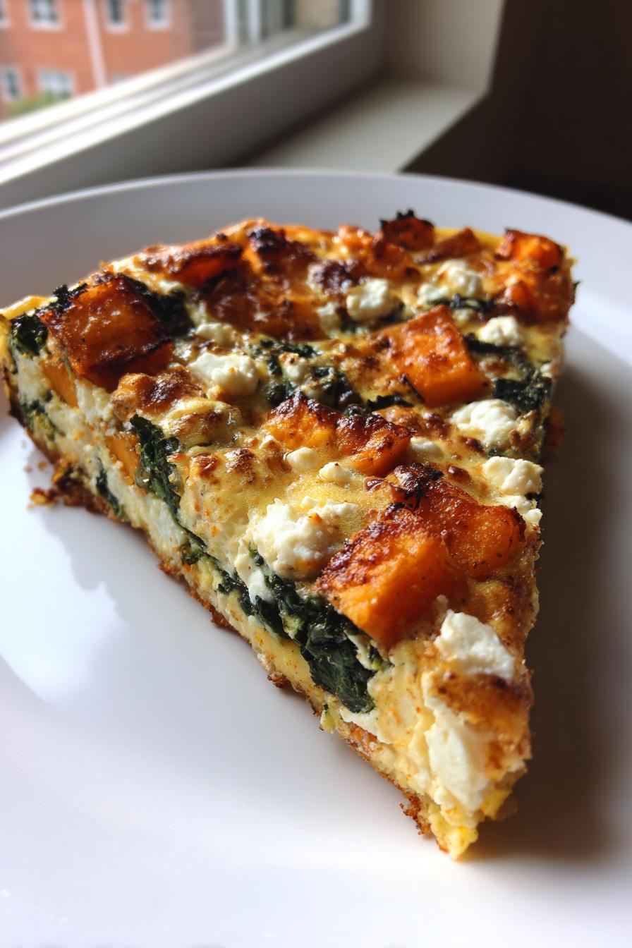 roasted sweet potato kale frittata feta - detail 2