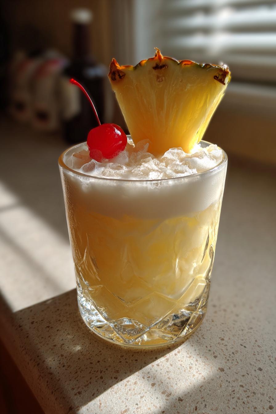 tropical pina colada cocktail - detail 1