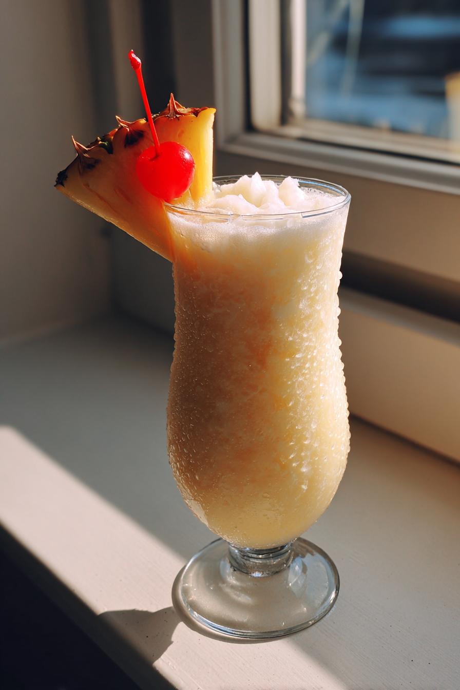 tropical pina colada cocktail - detail 2